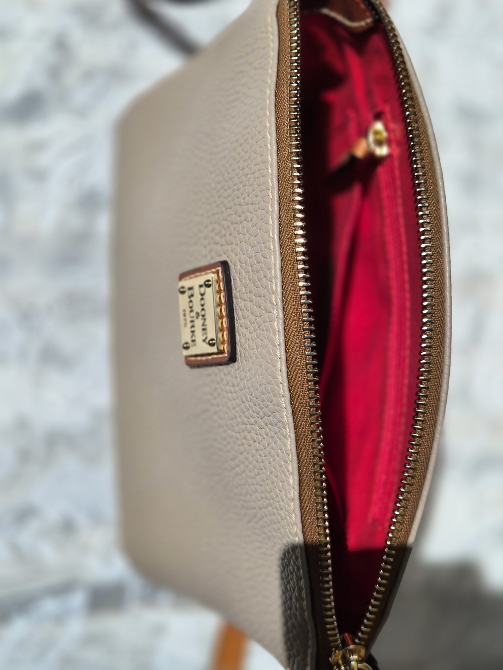 Dooney & Bourke Pebbled Leather Crossbody Bag in Taupe - Picture 5 of 7